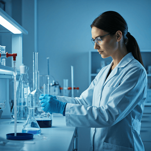 Científica trabajando en laboratorio de alta tecnología en Ecuador