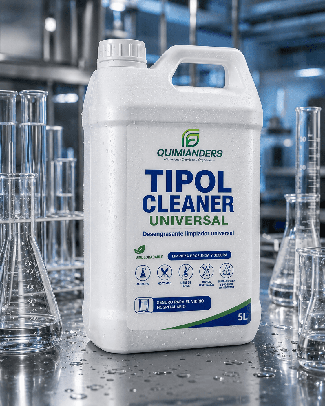 TIPOL CLEANER UNIVERSAL desengrasante biodegradable para uso industrial, hospitalario y vidrio